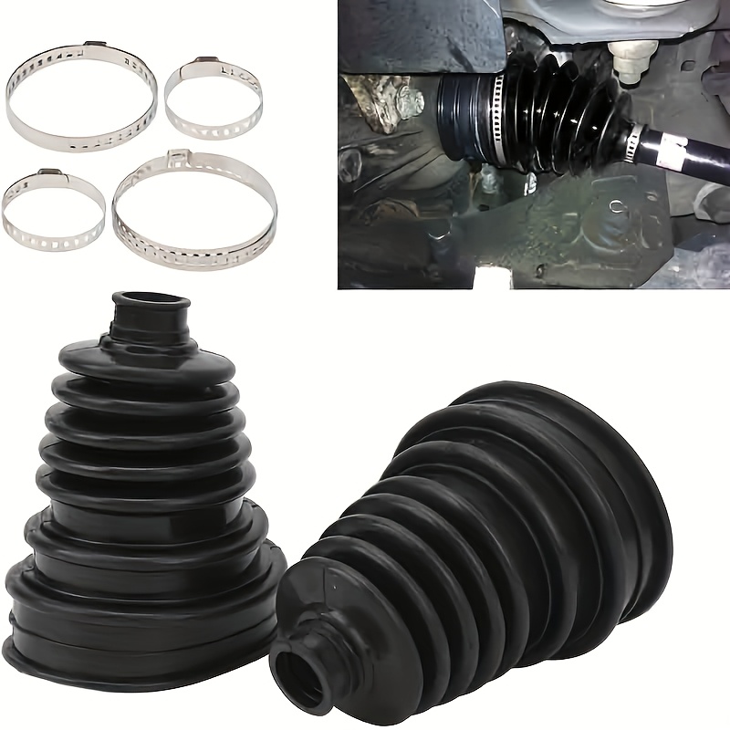 E-shop Universal 6-teiliges CV--Überziehungs-Set, Auto Antriebswelle Silikon Staubschutzhülle, Kugelgelenk-Reparatur mit Edelstahlklemmen (Keine