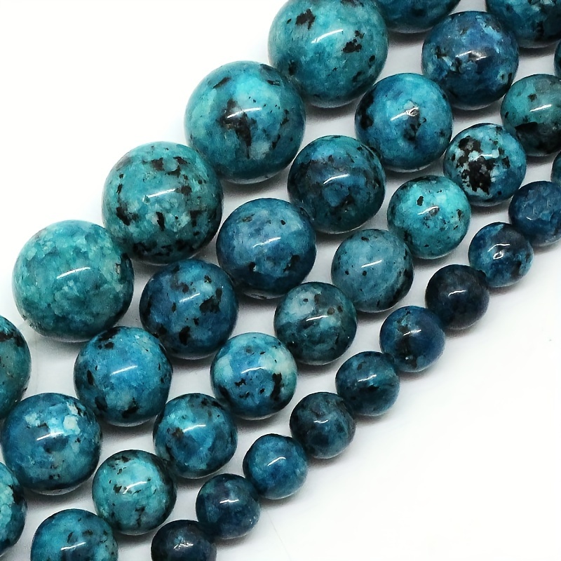 

61/46/36 Pcs Blue Spot Natural Stone Beads, Loose Spacer Beads, For Handmade Diy Making Jewelry Necklace Bracelet Earring Jewelry Accessories Materials