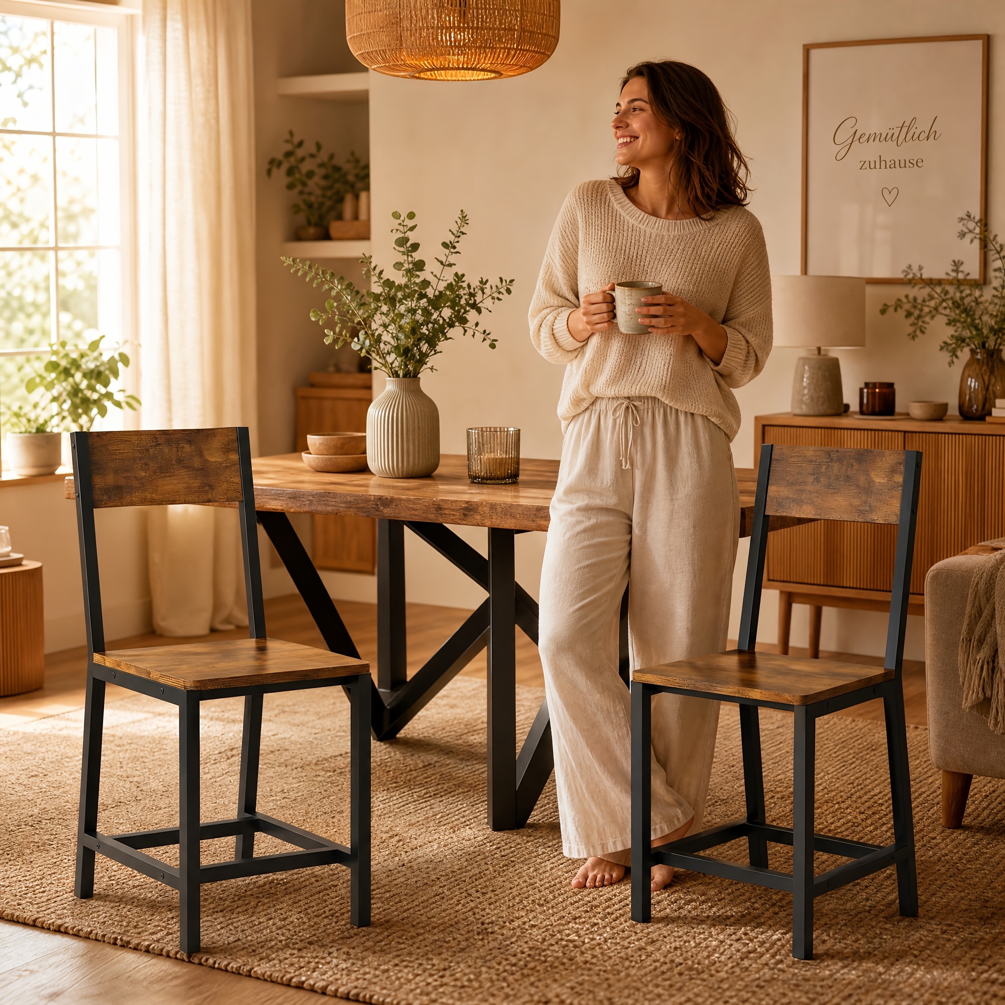 2/4pcs Set Chairs, , Sturdy Metal Frame To 150kg, Armless Side Chairs For Kitchen, Dining Room & Living Room