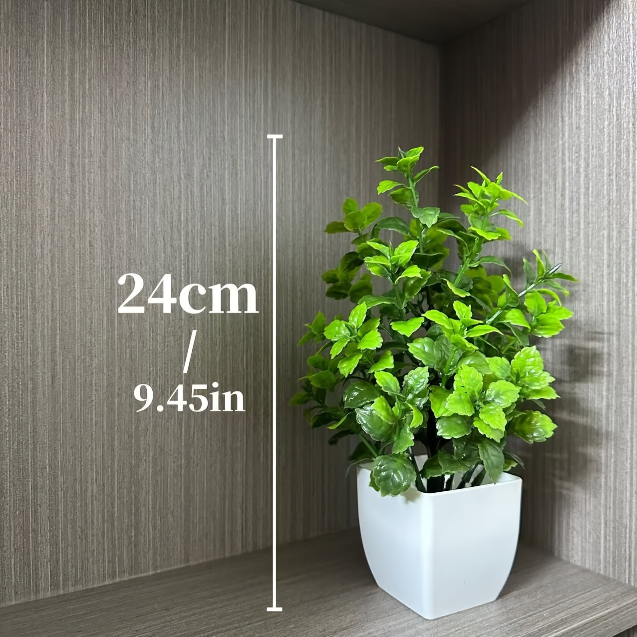 Image of 1/2pcs Artificial Green Plant Potted Ornament - For Bathroom, Living Room, Bedside Table, Bookshelf, Wine Cabinet, Office Desk, Dining Room And Other Home Decorations With Container