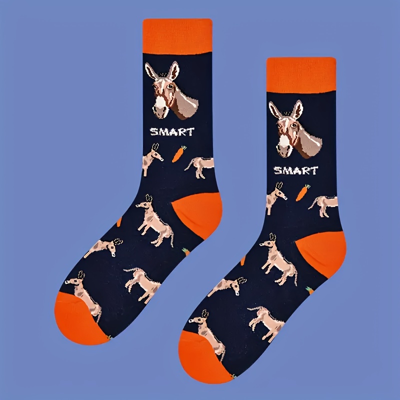 TEMU Fashion Cartoon Novelty Socks - Suitable For Men And Women