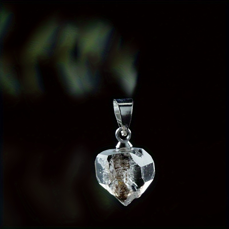 

1pc Natural Herkimon Crystal Rough Stone Geometric Small Drop Pendant For Couple, Holiday Gift, Fashion Accessories