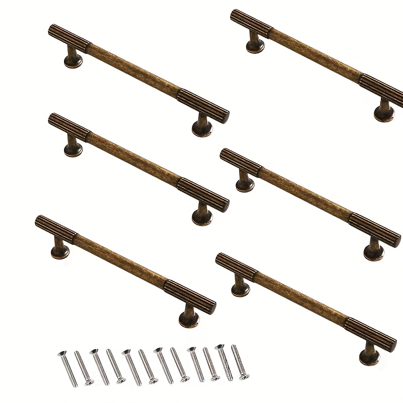 TEMU Set di maniglie per mobili in di retr簷, 4/6 pezzi - classica a righe, adatta per armadietti e cassetti da cucina e camera da letto