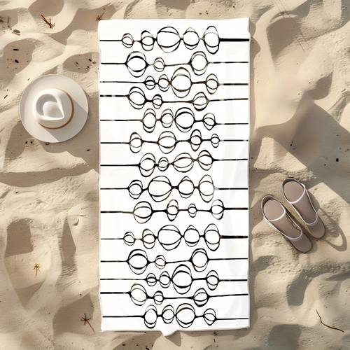 1 geometric beach minimalist black and white quick drying beach towel beach absorbent towel decoration