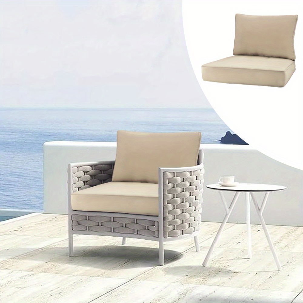 1 set 1pc seat cushion and 1pc back cushion outdoor indoor deep seat cushion set for patio furniture replacement patio chair cushions deep seat bottom and back cushion for chair sofa and couch 0