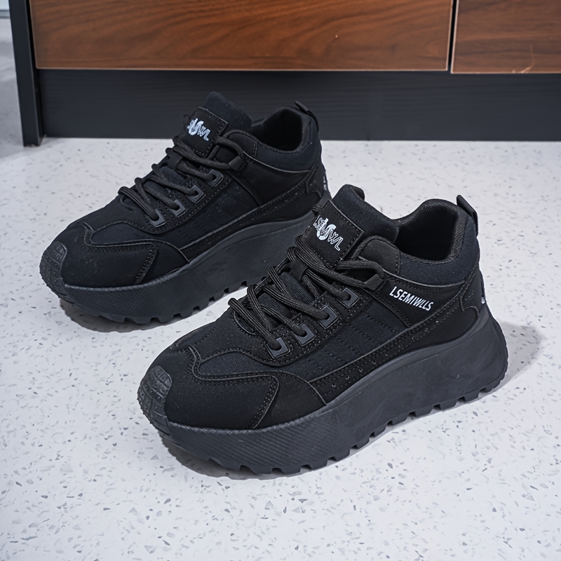 TEMU New Casual Shoes For Women, Thick-soled, Height-increasing, Leg-lengthening, , Solid Color, Trendy Dad Shoes, Suitable For Outdoor Wear, Women