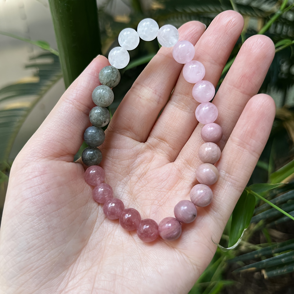 ハンドメイド 8mm 天然石ビーズ 自己愛＆受容ブレスレット