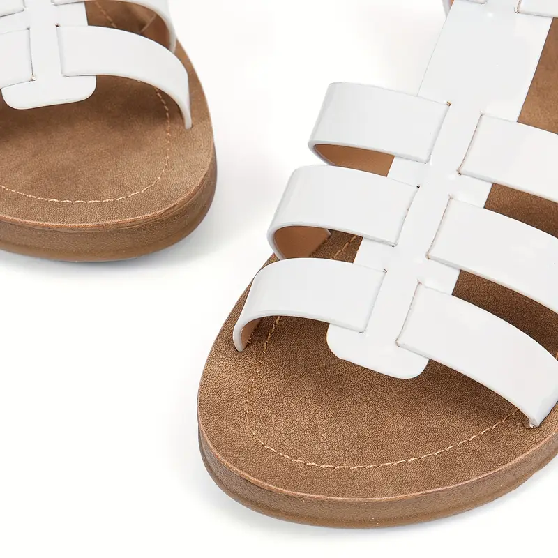 1 pair womens stylish flat sandals comfortable durable and versatile for beach summer and casual wear with closure open toe design and synthetic cover upper and sole Product details 5