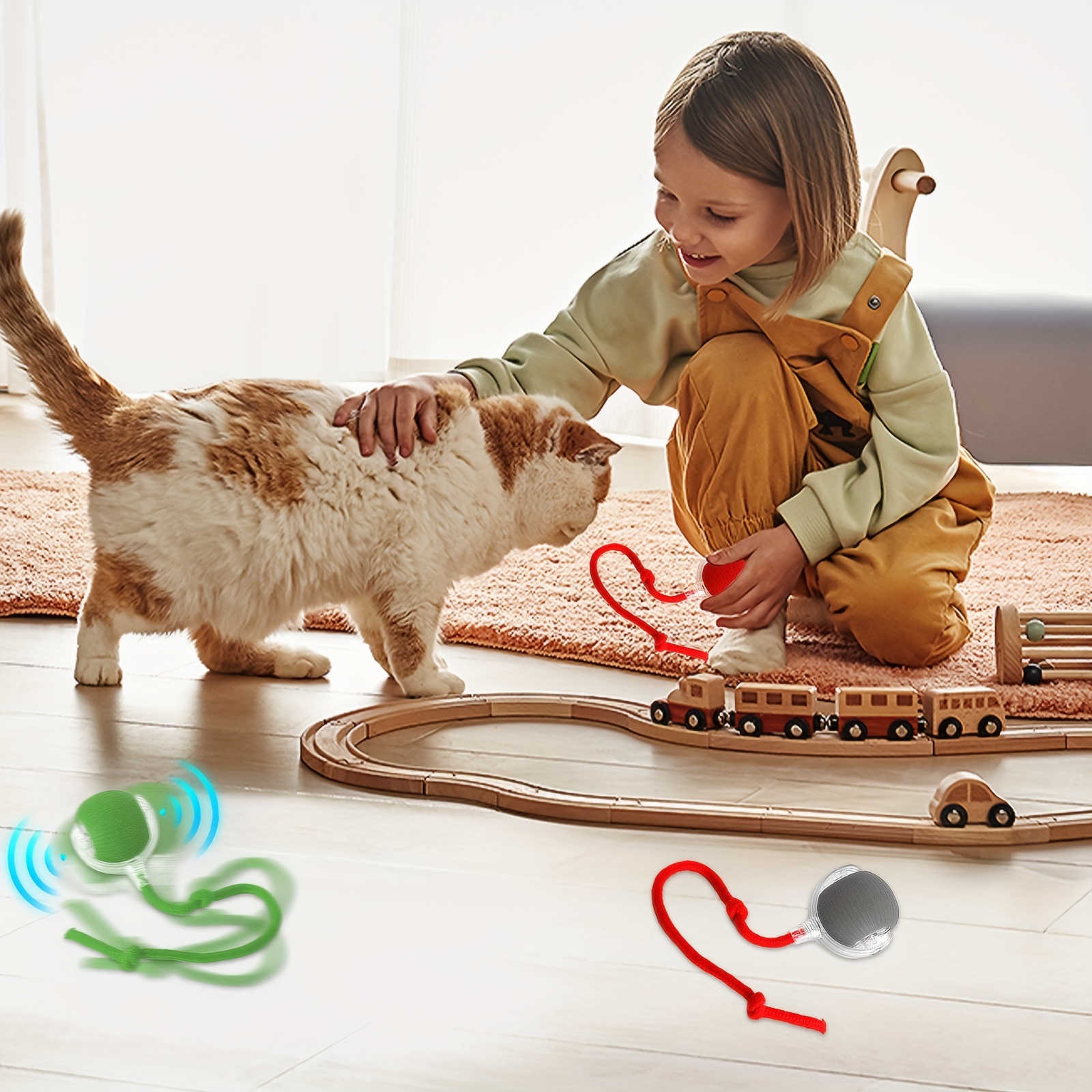 

Cat Ball, Cat Toy With Interactive Ball Rope, Striped Rolling Ball - Rechargeable Automatic Rotating Cat Ball, Plastic