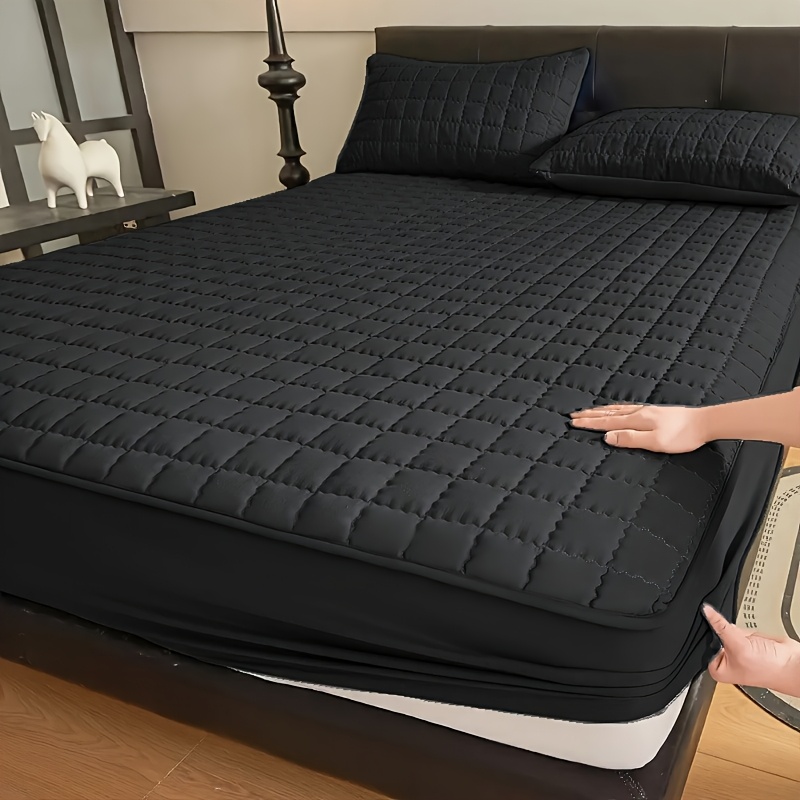 1pc Quilted Mattress Protective Cover - Soft & Waterproof Mattress Protector, Fitted Sheet-Compatible Bedding Cover for Bedroom/Guest Room, 7 Colors Available(Excluding Pillowcase)
