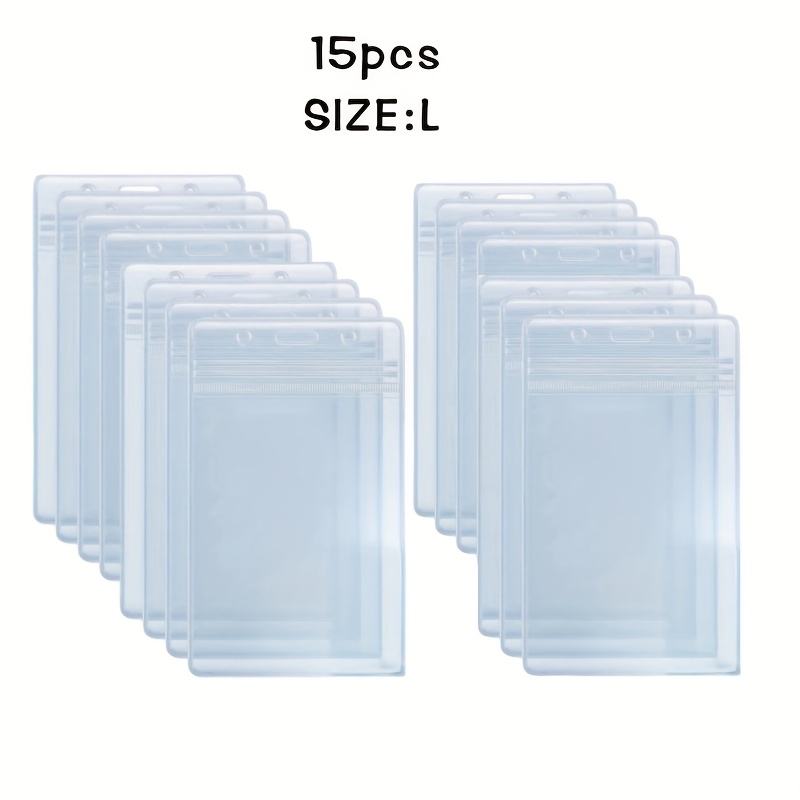 TEMU 2d 15pcs, Vertical Transparent Id Card Case, Super Practical Business Card Box, Suitable For Office, Exhibition, Business Travel, Card Pass Name