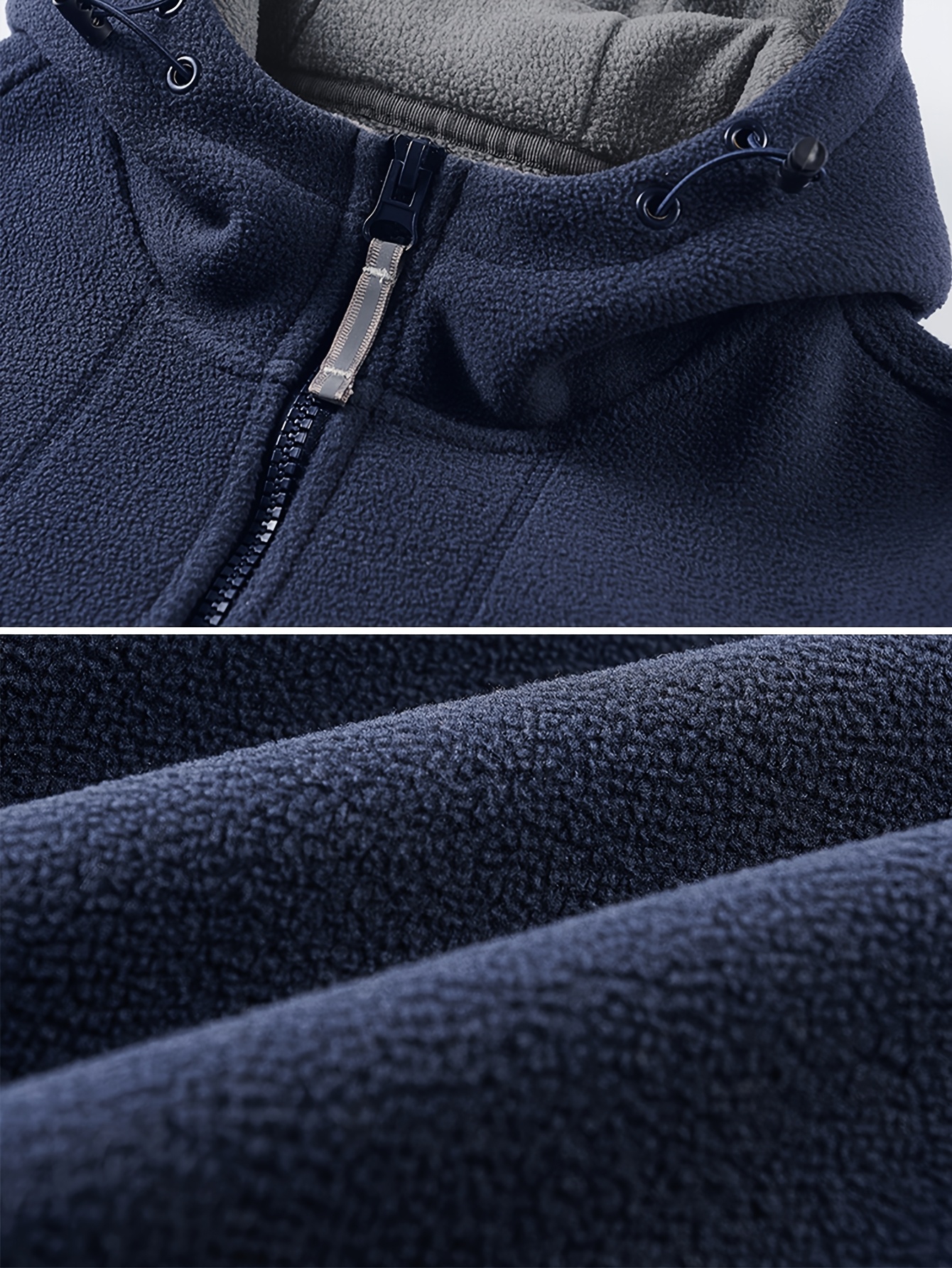 winterfleece warme capuchonjas met verdikte meerdere zakken, winddichte en koudebestendige jas 3