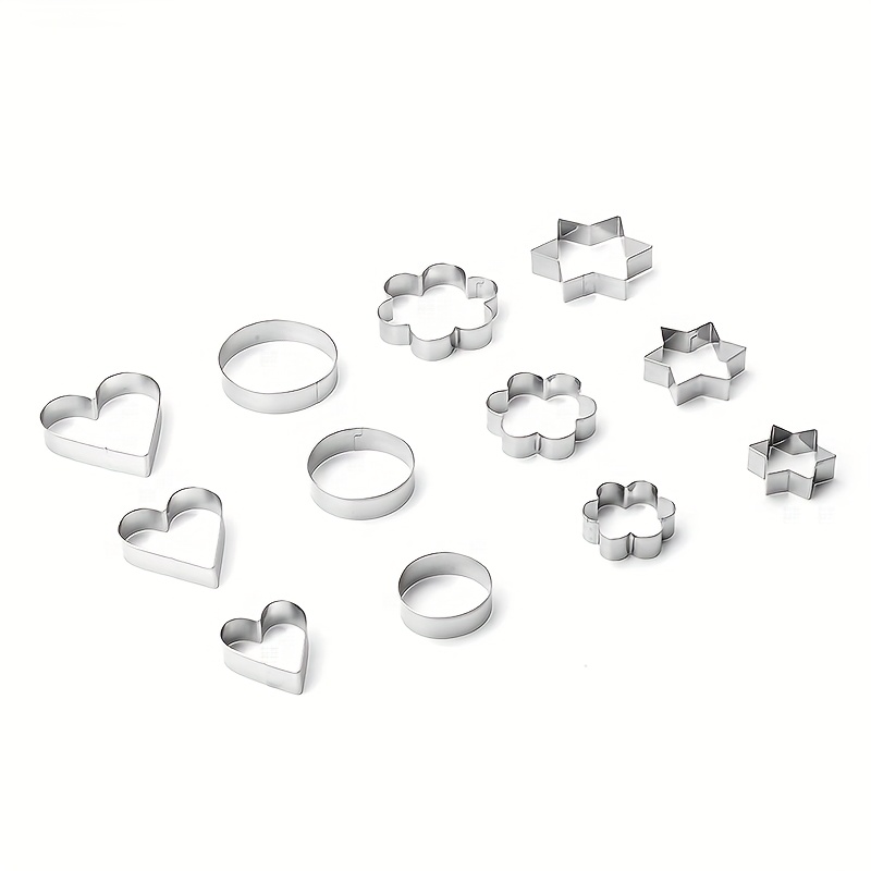 TEMU 12pcs, Stainless Steel Cookie Cutters Vegetable Fruit Cutters Christmas Cookie Baking Molds