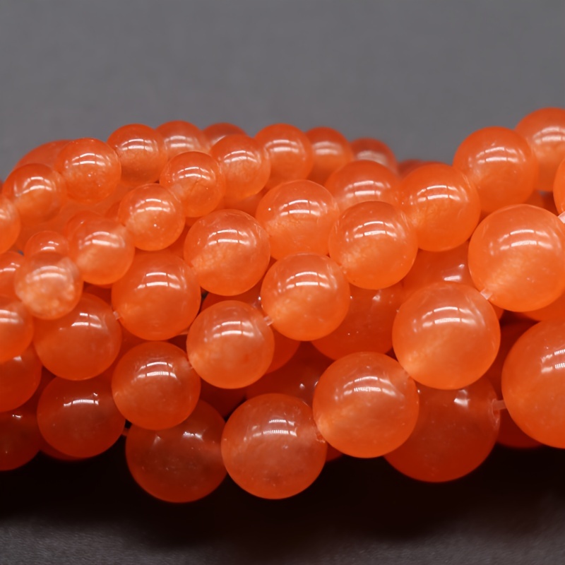 

6-10mm Chalcedony Dark Orange Natural Stone Beads, Round Loose Spacers, High- Beads For Making, Bracelet Necklace Accessories, Art Supplies, Gift For Relatives