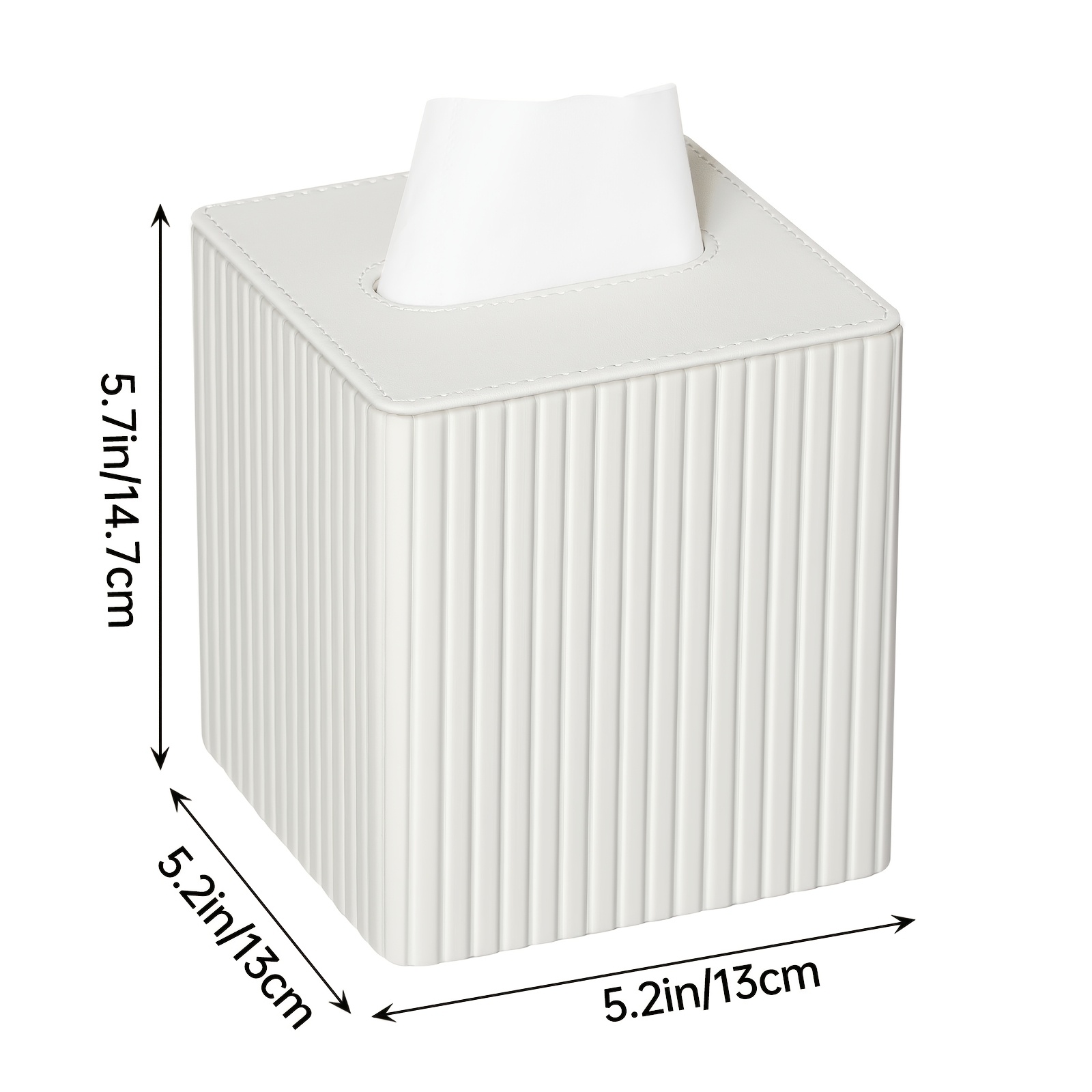   tissue box in elegant colors made of pu leather featuring a magnetic closure at   with a striped decorative surface suitable for bathrooms bedrooms or offices Product details 3
