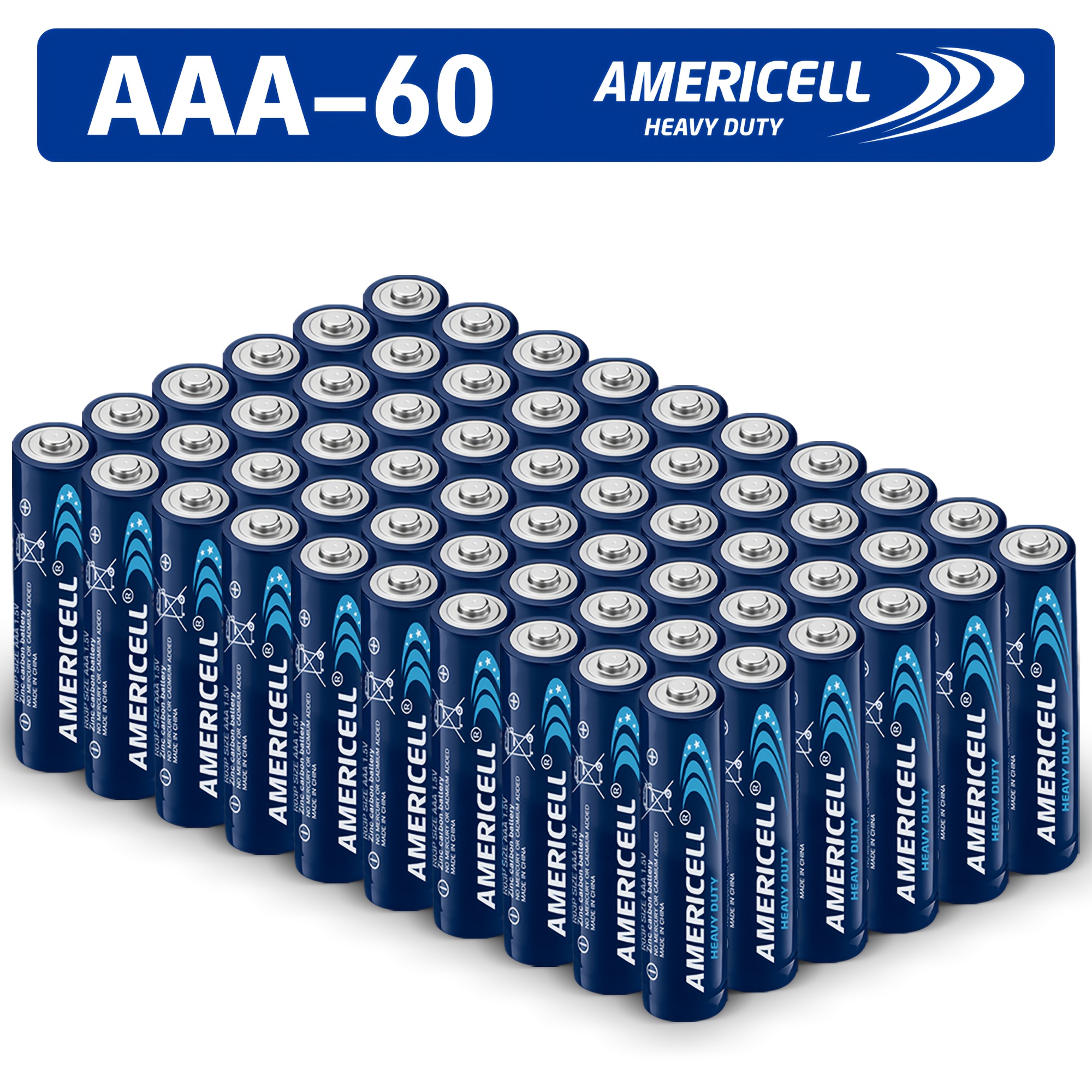 TEMU 60 Aaa Carbon- Disposable Batteries, Americell, 1.5v Durable And High-performance, Long , Suitable For Halloween Home Decoration, Christmas