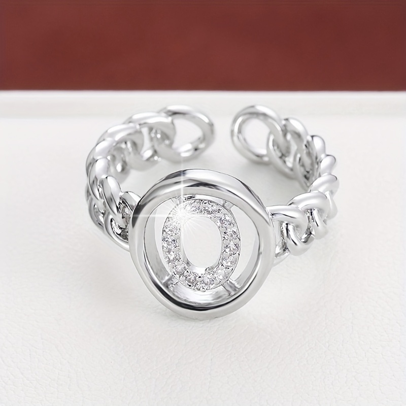 Chain Letter Set with Zirconium Ring for Women