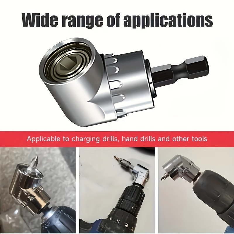 4pcs Drill Sleeve Adapter Set with 360° Rotatable Hexagonal Handle Impact Driver Sleeve Adapter 1/4" 3/8" 1/2" 105 Degree Angle Head Electric Angler Screwdriver Drill Bit Bracket 4pcs Drill Sleeve Adapter Set with 360° Rotatable Hexagonal Handle Impact Driver Sleeve Adapter 1/4