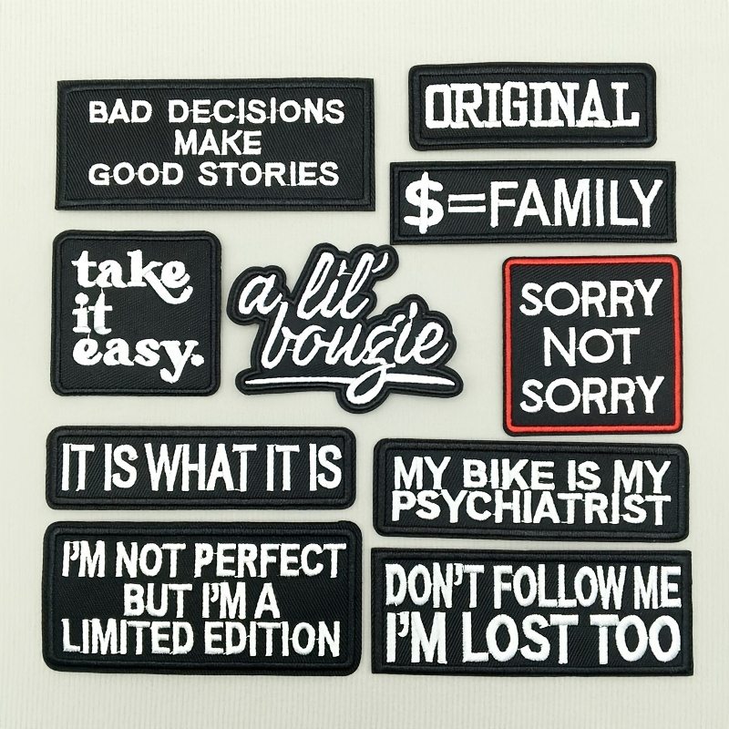 Set Of 10 Embroidered Letter Patches That Easily Ironed Your Garments For And