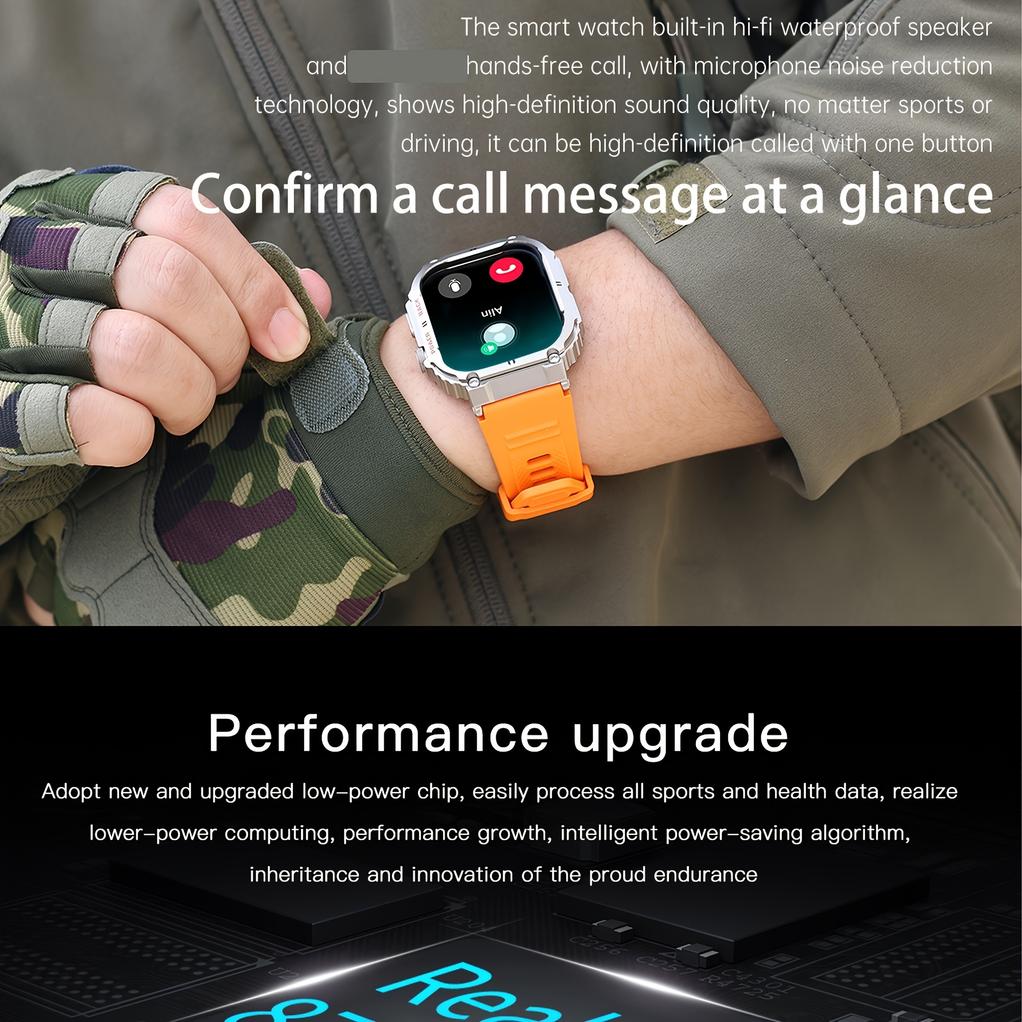 Montre Connectée Homme 2024, Écran Grand Format 4.98 cm (Appels/Repondre), Compatible Android/iPhone, Montre Fitness Haut de Gamme avec Plus de 100 Modes Sportifs et 100 Cadres, Multifonction, Bracelets Inclus