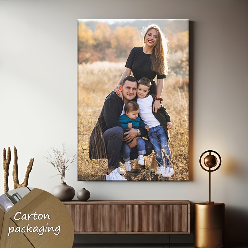 

Customized Canvas Poster, Personalized Family Photo, Unique Gift For Couples & Friends, Art, Bedroom , Home Decor Painting, , Wrapped Canvas Frame