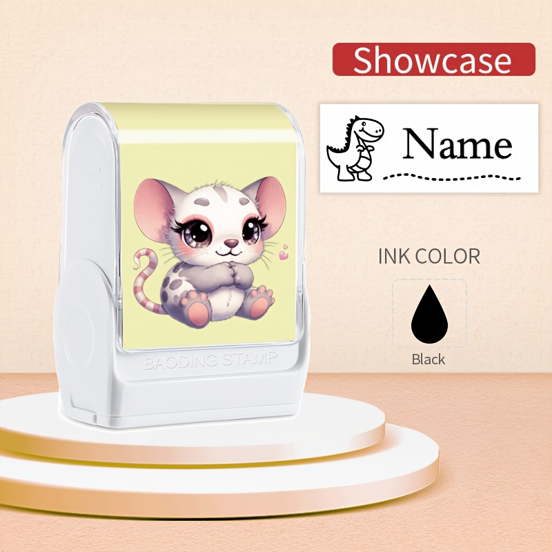 Kids Toy Custom Name Stamp - Ink With Dinosaur Designs For Durable Labels On Clothing, Shoes, Bags, And Additions. Name Stamp For Everyday Use