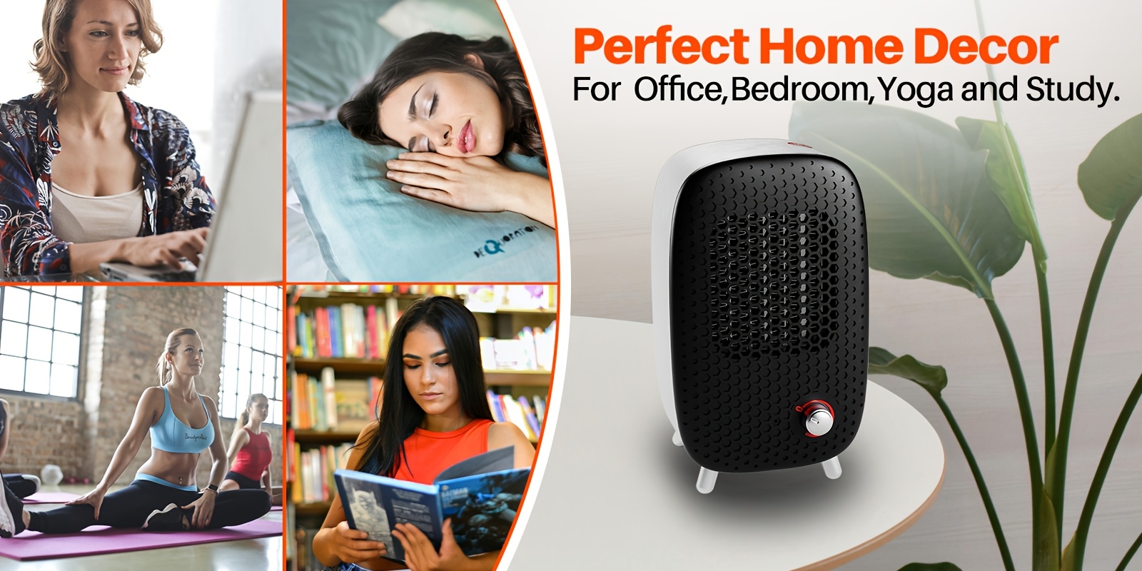 Radiateur Électrique Portable 500W - Chauffage Rapide 2 Modes Oscillation 360° Pour Bureau Chambre Salon Camping