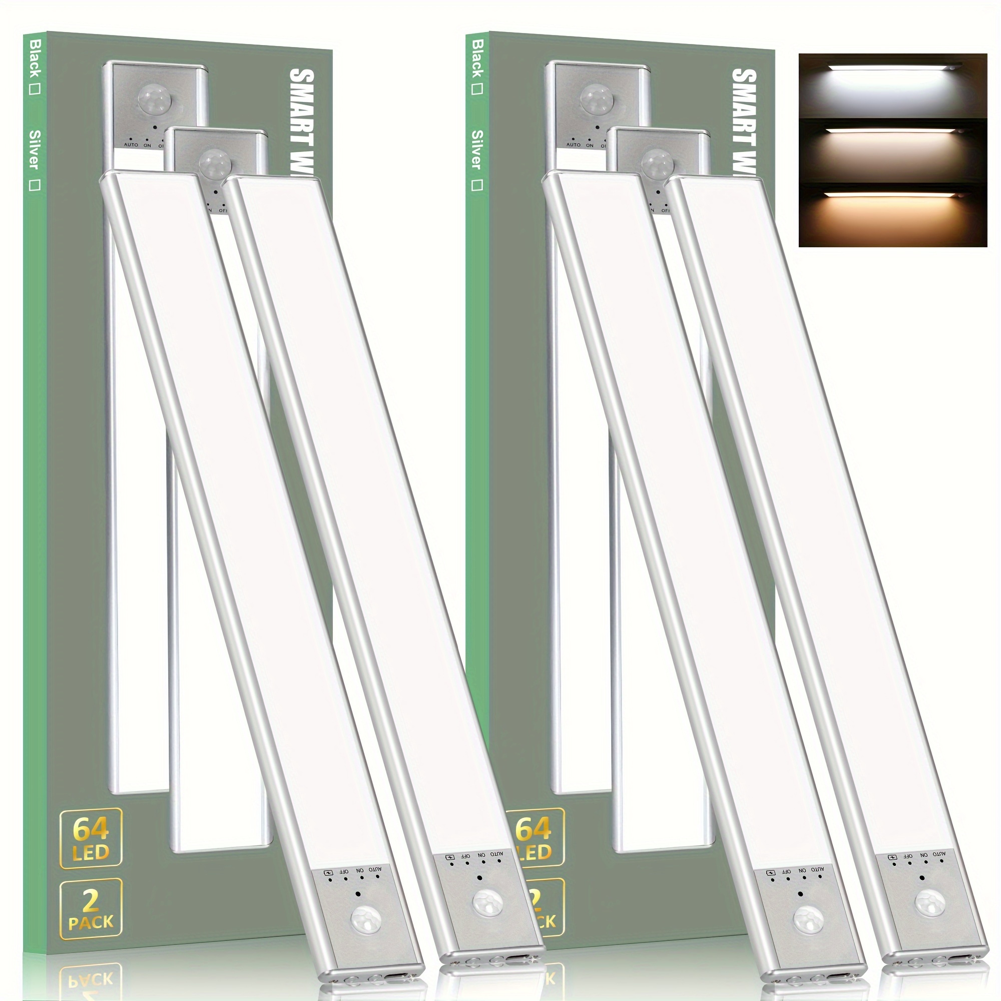 

4 , 88 Led Rechargeable Battery Operated , Dimmable Closet , Wireless For ,