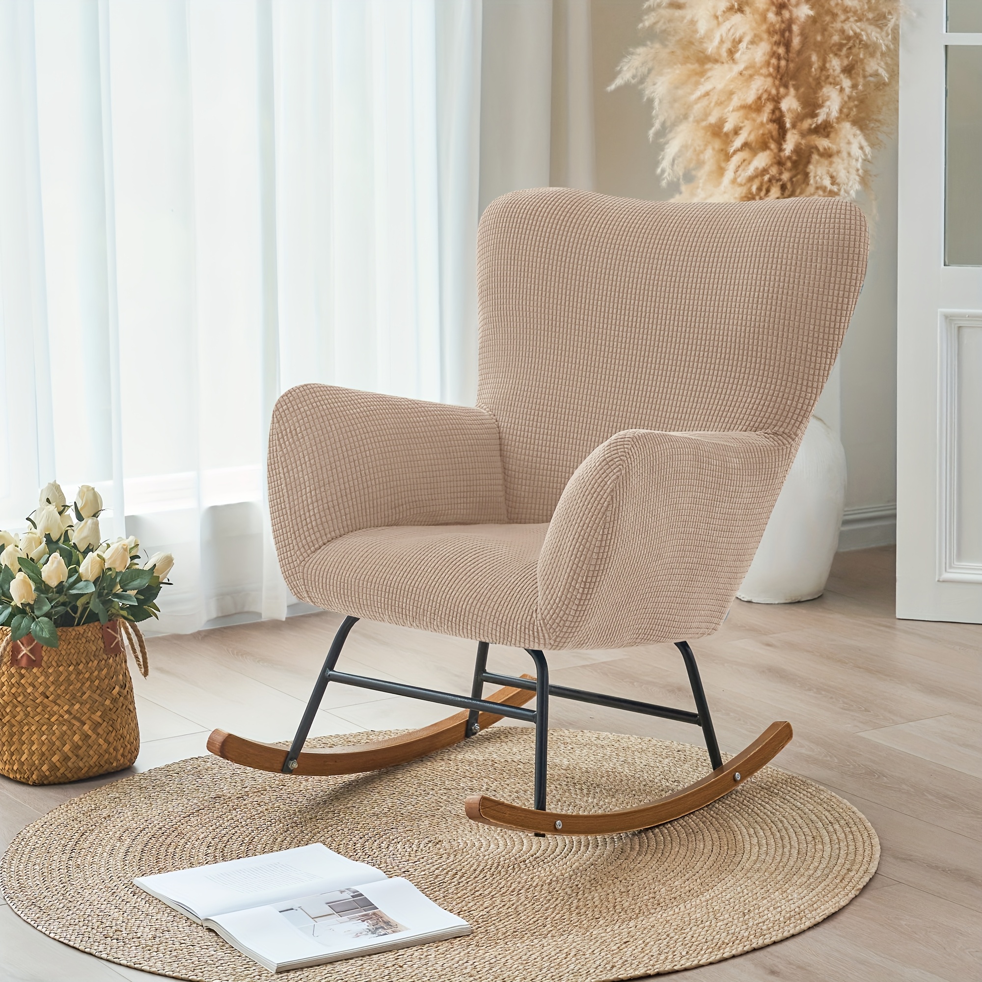 TEMU 1 Housse de fauteuil à intégrale en molleton de élastique