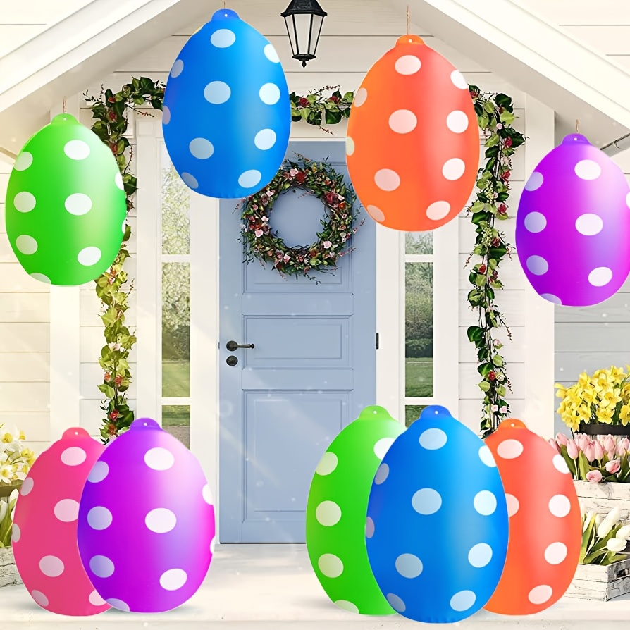 

5pcs Pvc Inflatable , No Battery Required, Easter Party Holiday Inflatable Ball Ornaments