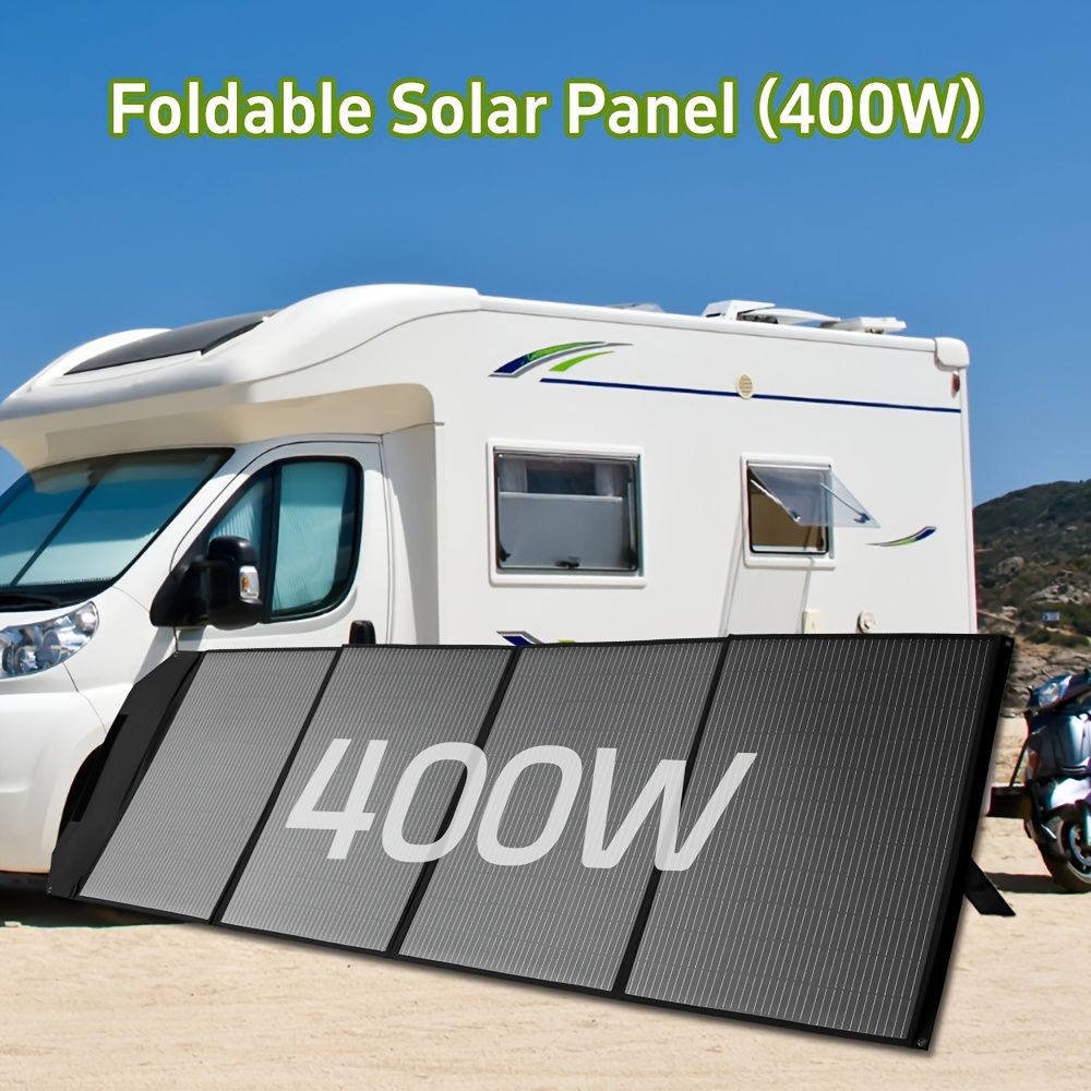 400w Portable Solar Panel Outdoor Camping & Home Emergency Power Supply Foldable Design | High Conversion | Storage Ideal For Travel, Rvs, Off- Outages Holiday Gift Recommendation, Without Battery