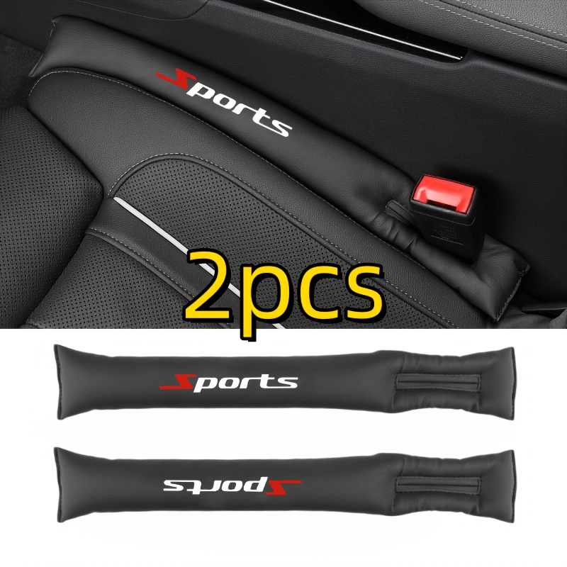 TEMU 2pcs Pu Leather Car Seat Side Seam Sealing Strip, With A Sport , A Waterproof And Durable Leak-proof Seat Seam Filling Strip, An Easy-to-install