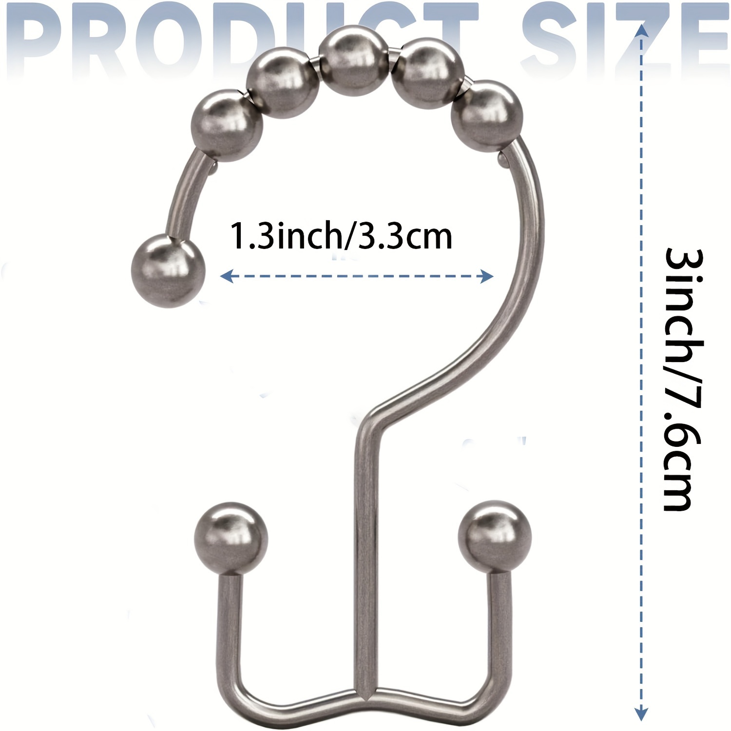 Double sided Shower Curtain Hooks Curtain Hook Rolling Bead - Temu