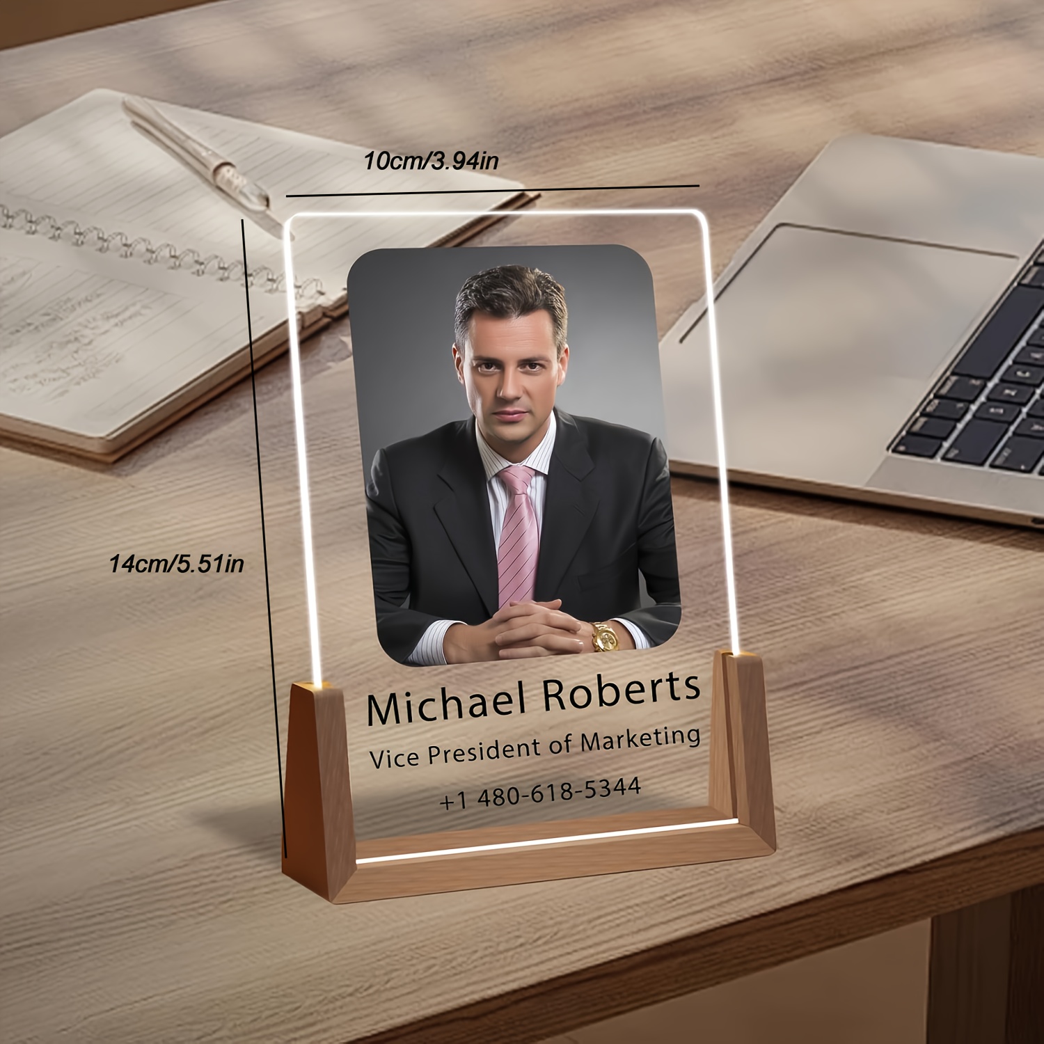 2d flat customizable acrylic desk display plaque with picture text ideal for office workers   teachers     christmas halloween easter graduation decor no power needed teacher decorations for classroom