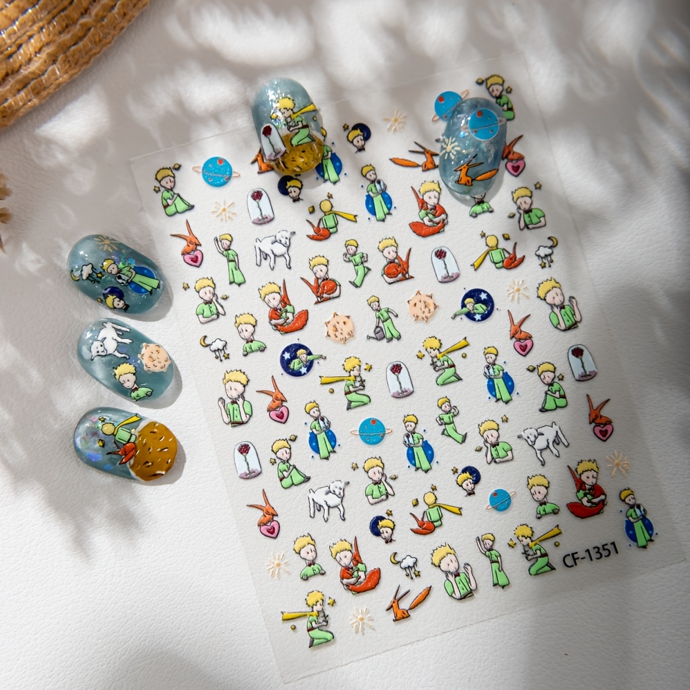 Image of Little Prince Character Nail Stickers, Cute Little Prince Stickers, Nail Stickers, Small Pattern Decorative Stickers, Art And Crafts