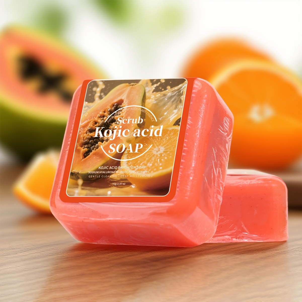 Kojic Acid & Papaya Exfoliating Body Soap - Cleansing with Coconut Oil, Fruit Papaya Scrub Suitable for Skin Types ( Dry, Oily) - &,