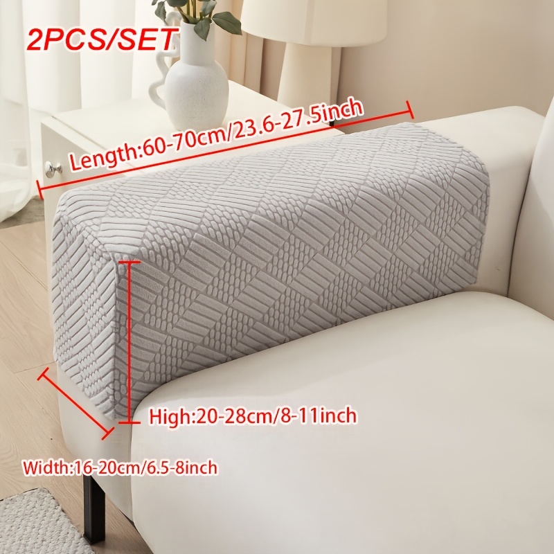 TEMU 2pcs Elastic Gloves, Fleece Gloves, Pet-friendly Anti-scratch, Machine Washable Armrests For , Sofa Armrests For Single, Double, 3 Or More