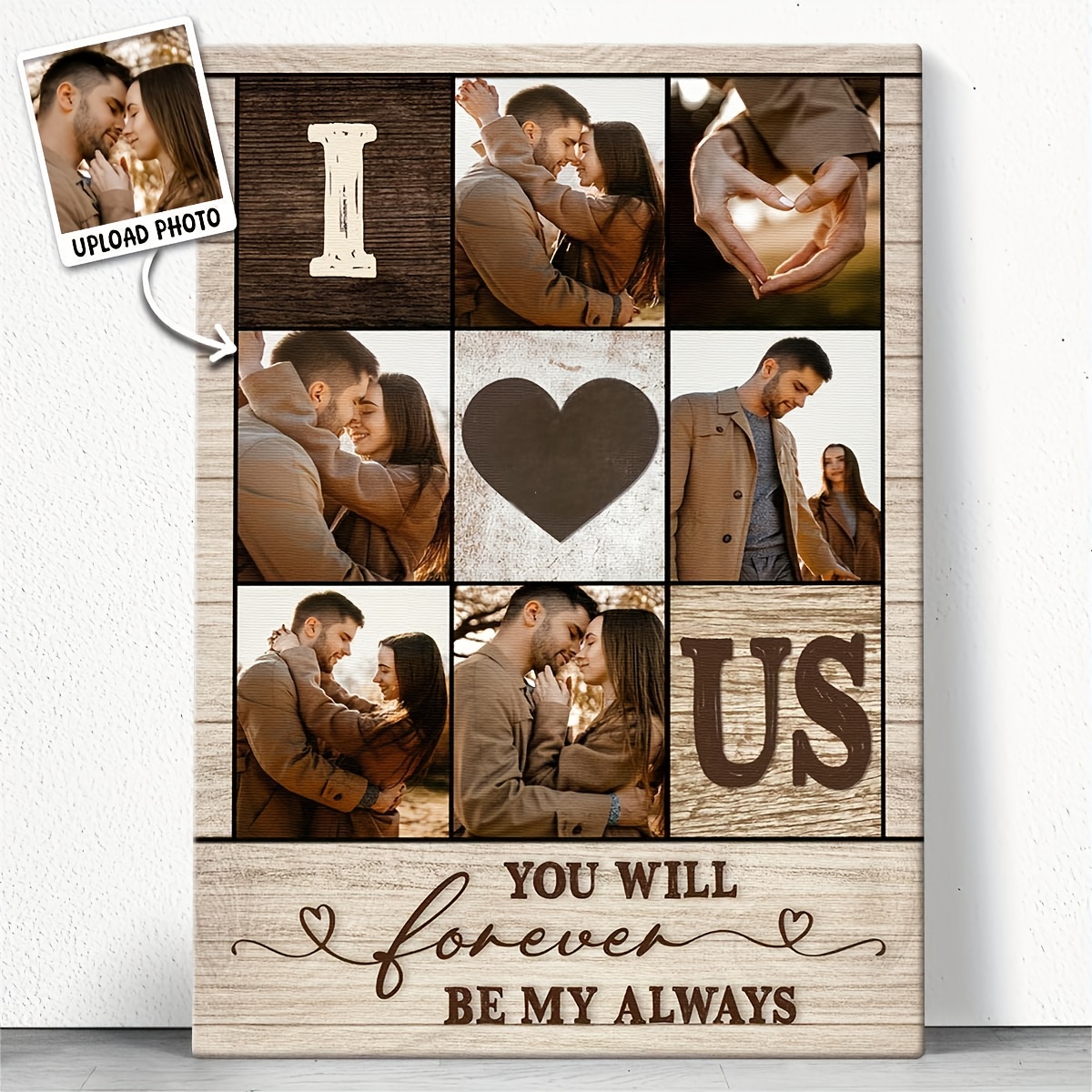 E-shop [Personalisiert] ., 9-Fächer, personalisiertes "Ich liebe uns" Foto Collage Leinwand, Stück Foto Geschenk, Valentinstagsgeschenk für Ehepartner,