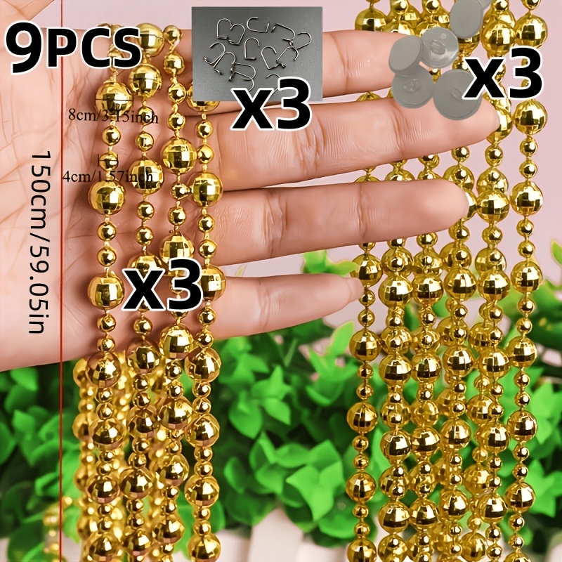 TEMU Ensemble de 9 pièces : 3 de perles dorées + 3 crochets + 3 crochets dommage. Pour usage décoratif et création . Convient à divers scénarios. à