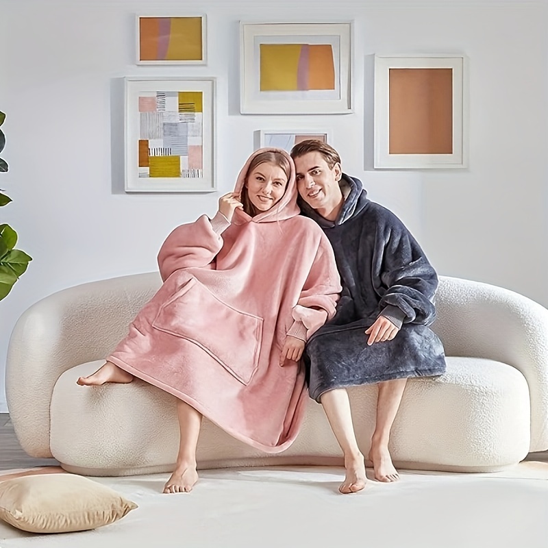 Oversized fluffy hoodie blanket best sale