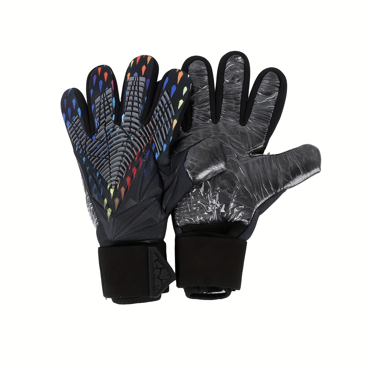 Breathable Goalkeeper Gloves Fingerless Soccer Gloves for Training Matches Latex Material Black