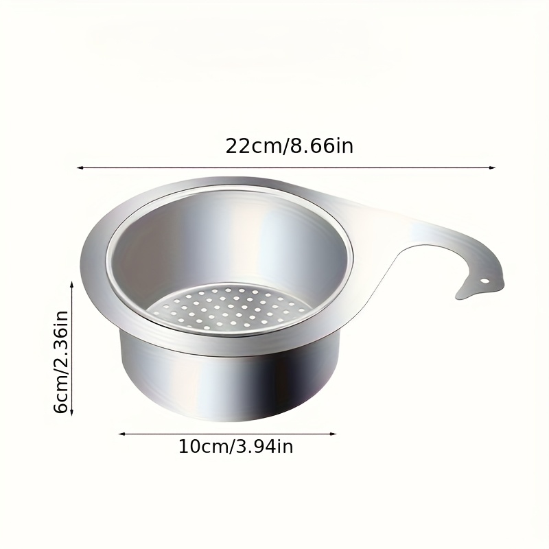 TEMU 1pc Stainless Steel Kitchen Sink Filter Basket - Removable Hanging Drain Rack, Food-grade For Waste Separation, Space-saving
