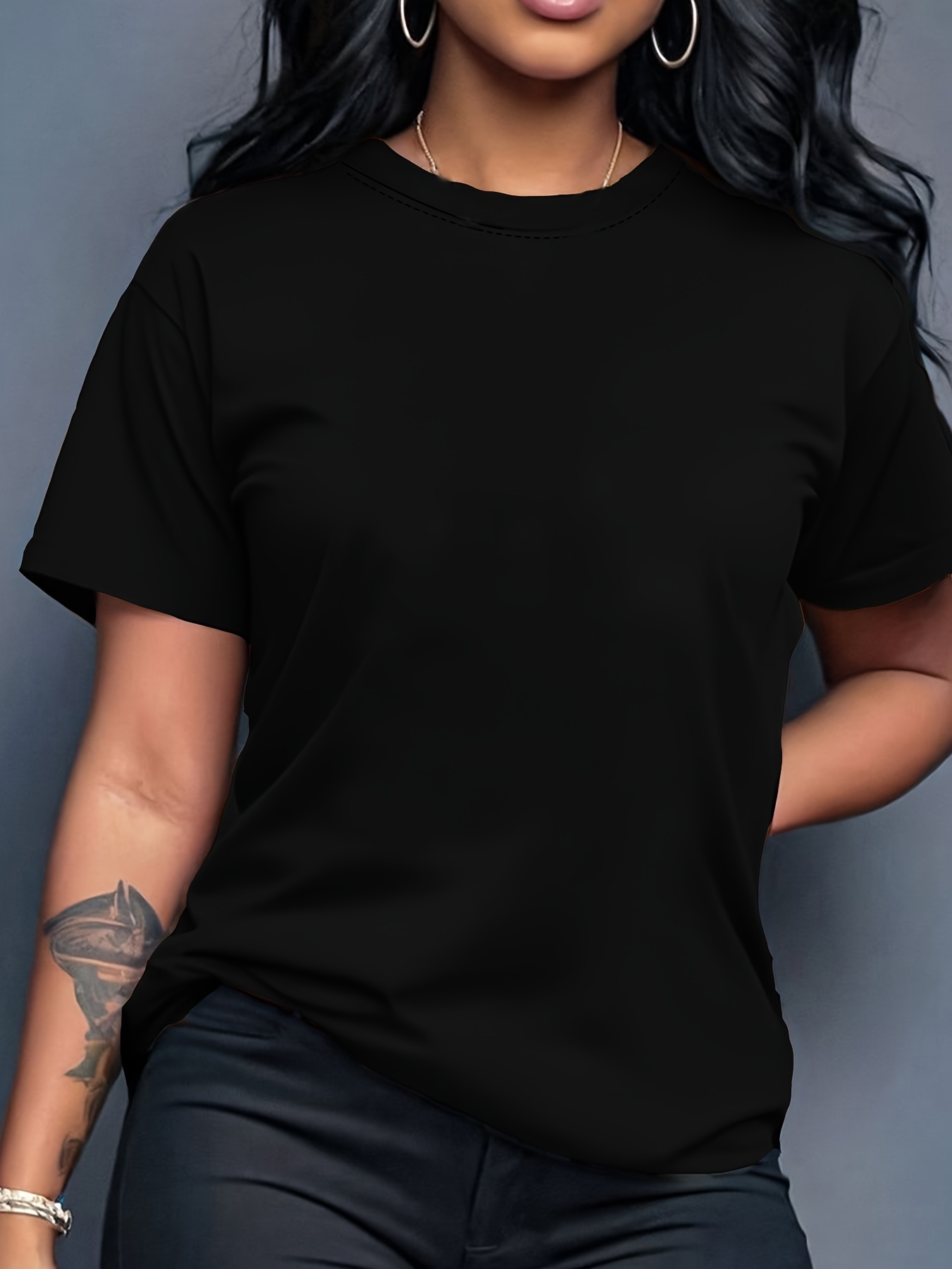 Women's Vibrant Orange Crew Neck T-Shirt - Soft Stretch Casual Short Sleeve Top, Breathable Regular Fit for Spring & Summer, Machine Washable, Casual Attire, Simple Timeless Design, Comfortable Fabric