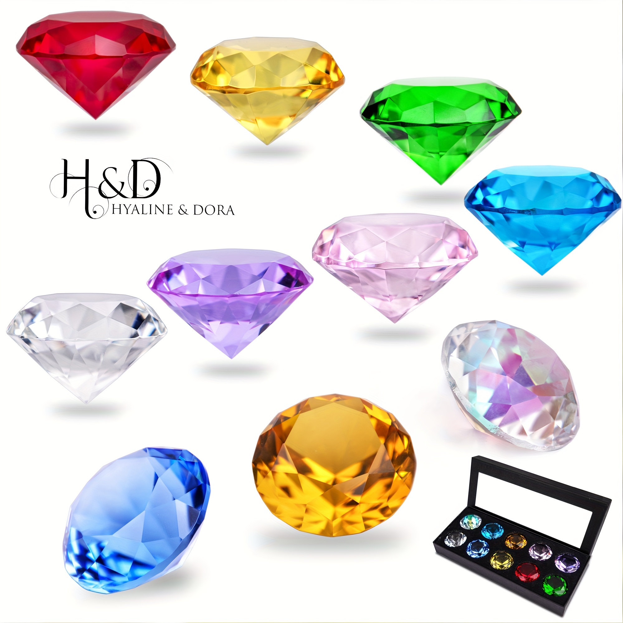 

H&d & 40mm Diamond Paperweight Decoration ( Of 10)