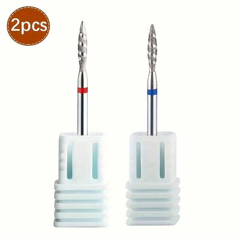 Set Of 2 Diamond Drill Bits, 3/32" In Size, Designed For Manicure And Cuticle Cleaning, Perfect For Nail Care Tools