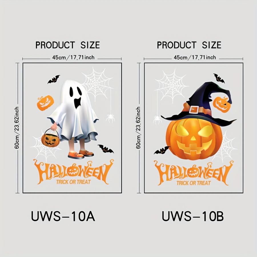 2 Sets Of Halloween Glass Decorations,, Pumpkin Cartoon Patterns, Static Stickers For Bars, Parties, And School Decorations