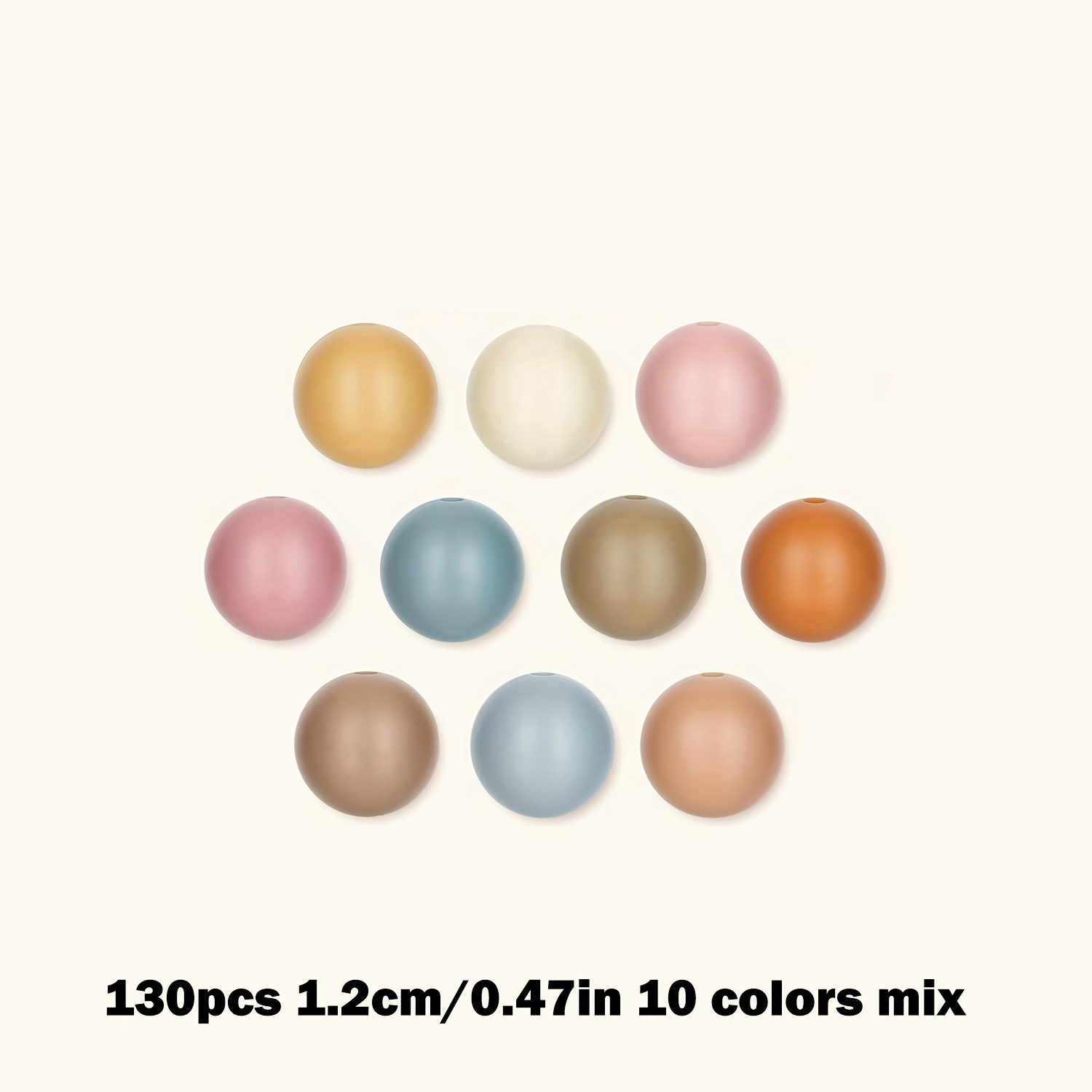E-shop 130 Stück 12/15 mm Runde Silikonperlen im Bohemian-Stil, Dekorative Perlen, Geeignet für Schmuckherstellung, Handgefertigte Halskette, Armband