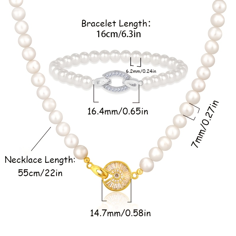 Women's Jewelry Set 2pcs Necklace + Bracelet Elegant Luxury Charm Women's Gift Mother's Day Gift Valentine's Day Gift Christmas Gift Birthday Gift Banquet Gift With Gift Box