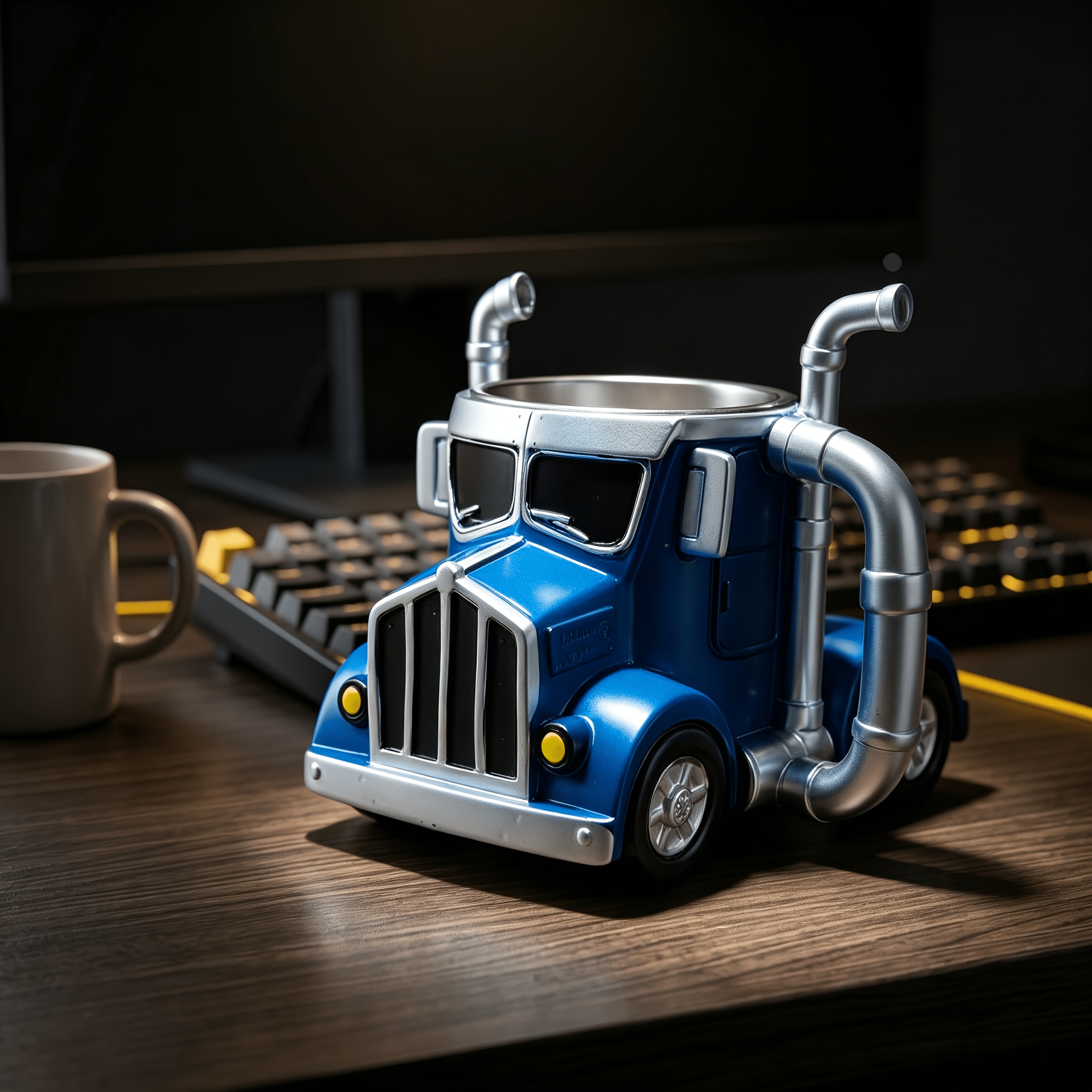 TEMU Cool Decorative Coffee Cup Suitable For Hot And Cold Drinks, An Essential Gift For Men, And A Must-have Truck-shaped Car Ornament For Truck