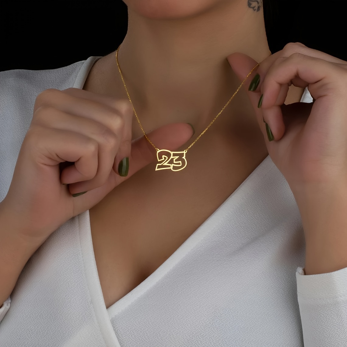 Custom Lucky Number Necklace, Minimalist Design